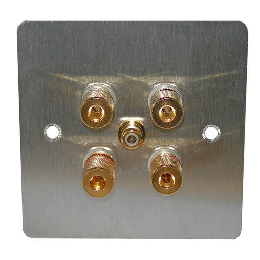 2.1 speaker plate steel with gold posts front