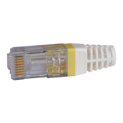 EZ-RJ45 CAT6 Strain Relief Yellow 100030Y-10 with connector