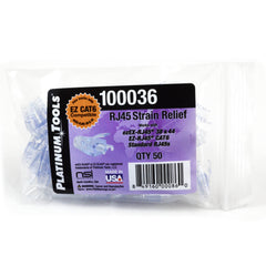 cat6 clear strain relief bag of 50