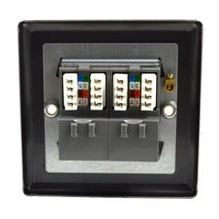 Varilight XIG2 Iridium Black Single Gang Electrical Faceplate with Two Grey RJ45 CAT6 Ethernet Network Modules