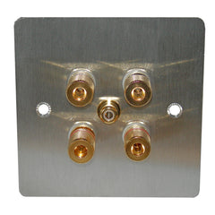 2.1 speaker plate steel with gold posts front