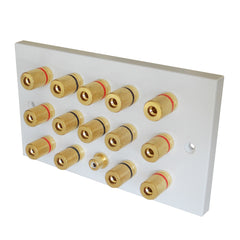 7.1 surround speaker plate gold posts white front