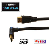 HDMI 2m Cable with Down-Facing Right-Angled Plug