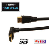 HDMI 2m Cable with Up-Facing Right-Angle Plug