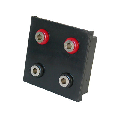 twin speaker outlet black with flat terminals front