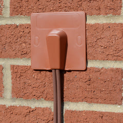 cable entry exit cover terracotta blow-out plate installed